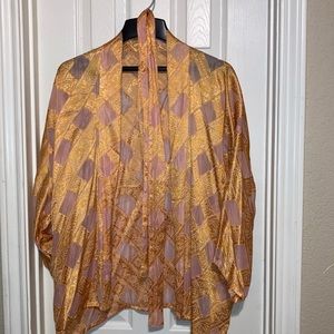 Vintage silk sheer jacket with tie.